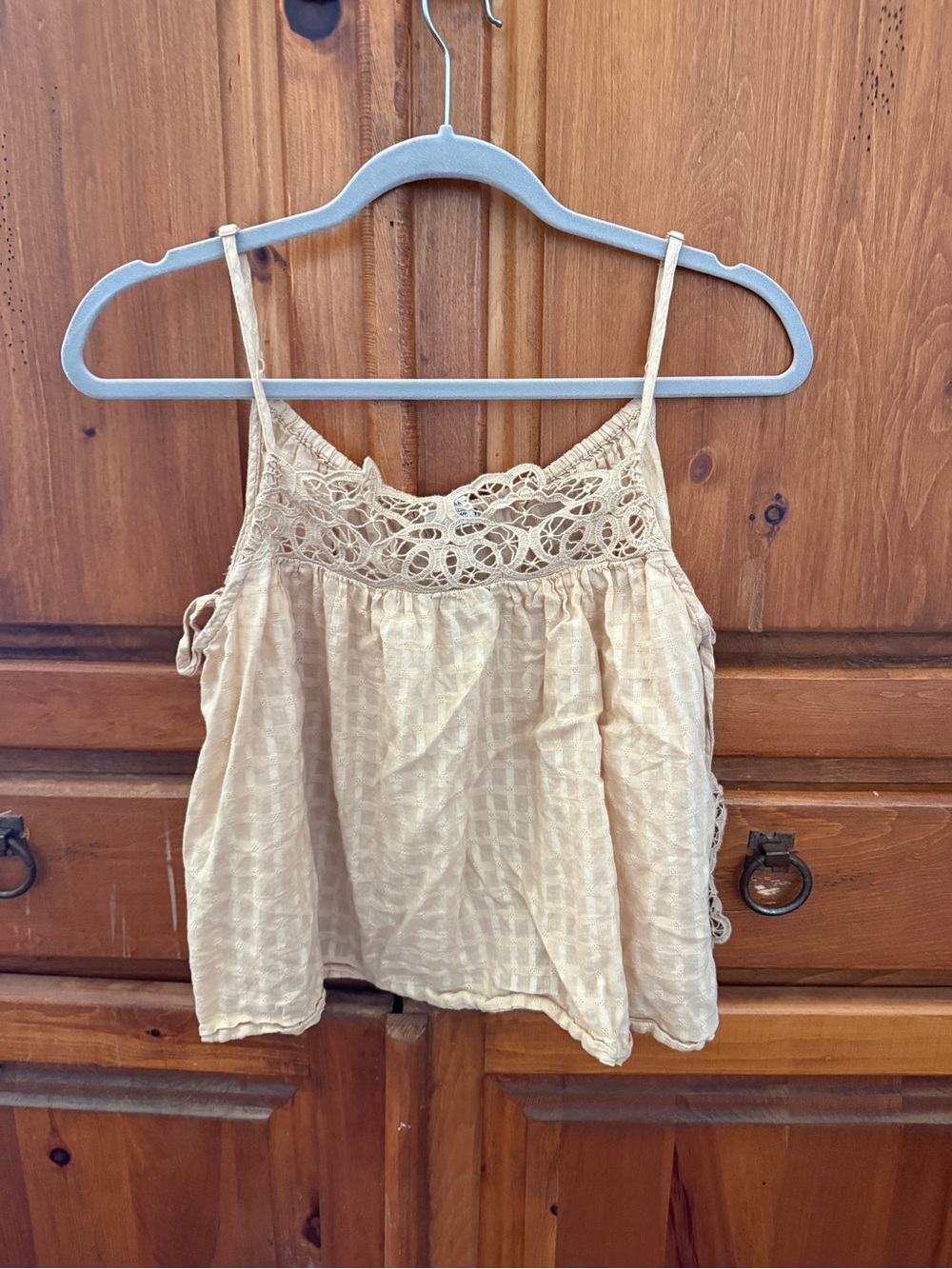 American Eagle Outfitters Beige Lace Yoke Camisole